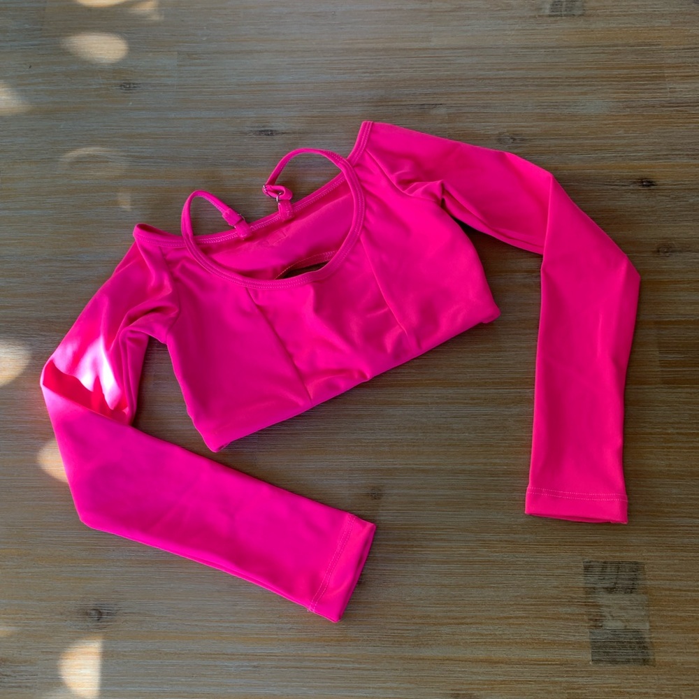 Five the Label Pink Long Sleeve Crop Top Size YL